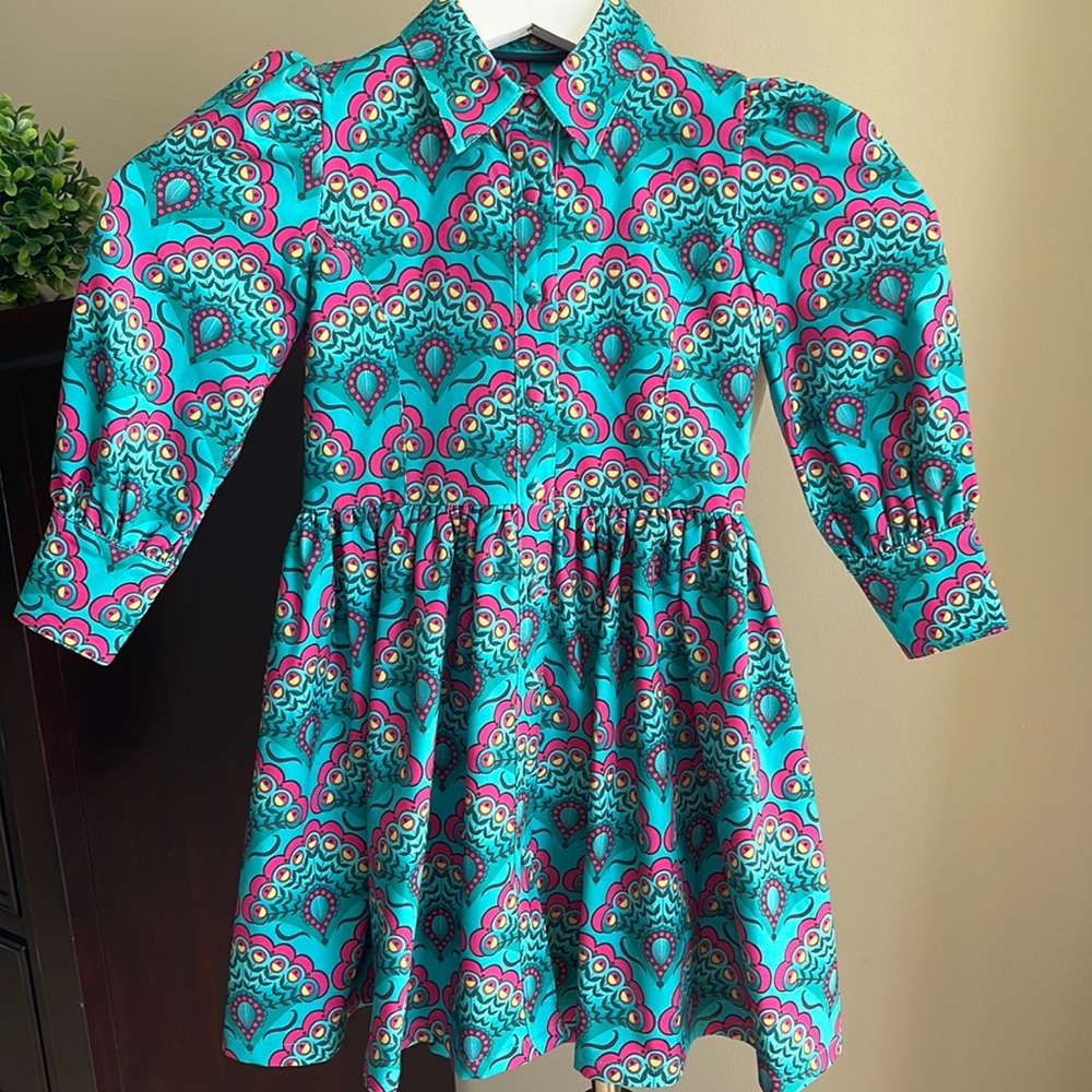 Little Lord & Lady Evangeline : Emerald dress with matching headband girls 3-4y